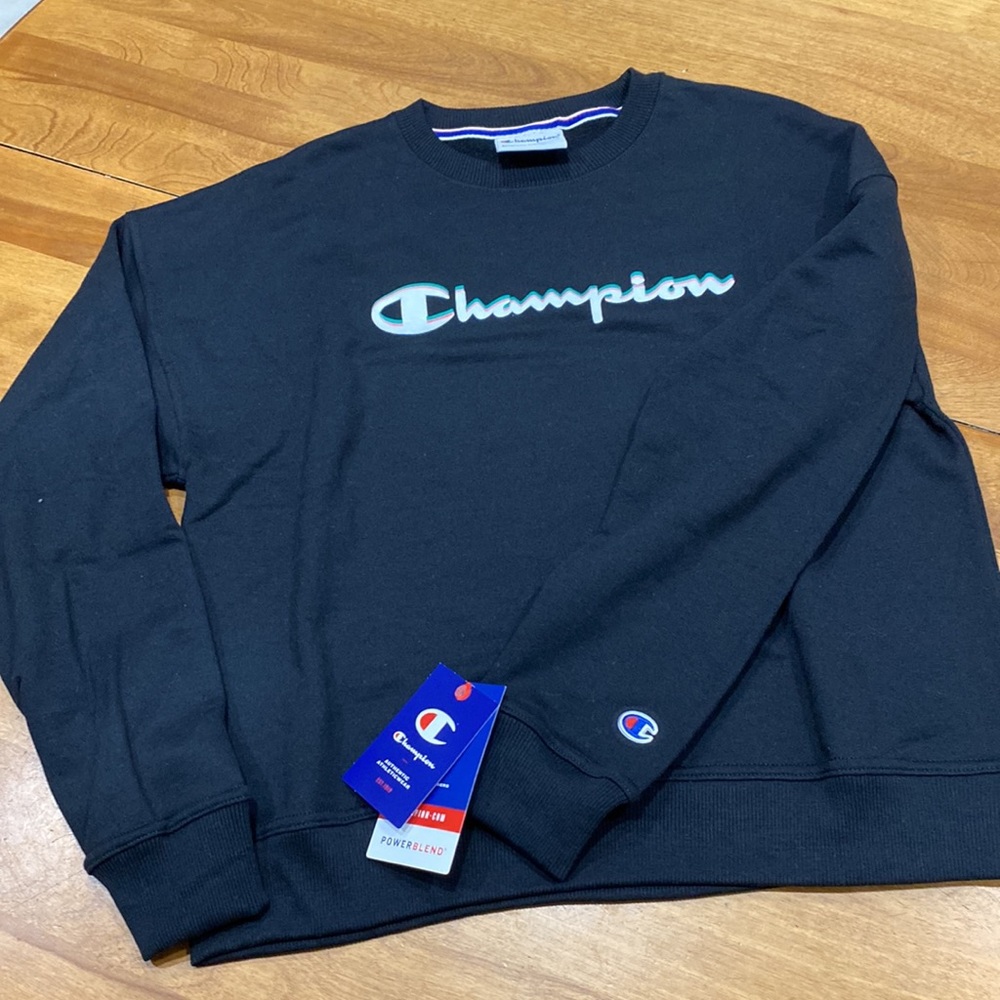 NWT.  Champion, women’s size small black sweatshirt.